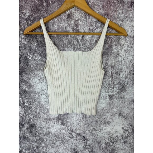 Superdown Sweater Tank Womens S Ribbed Viscose Top Button Boho Mod Sexy Crop - Picture 7 of 8